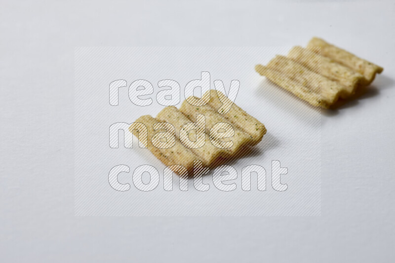 Crackers snacks on white background