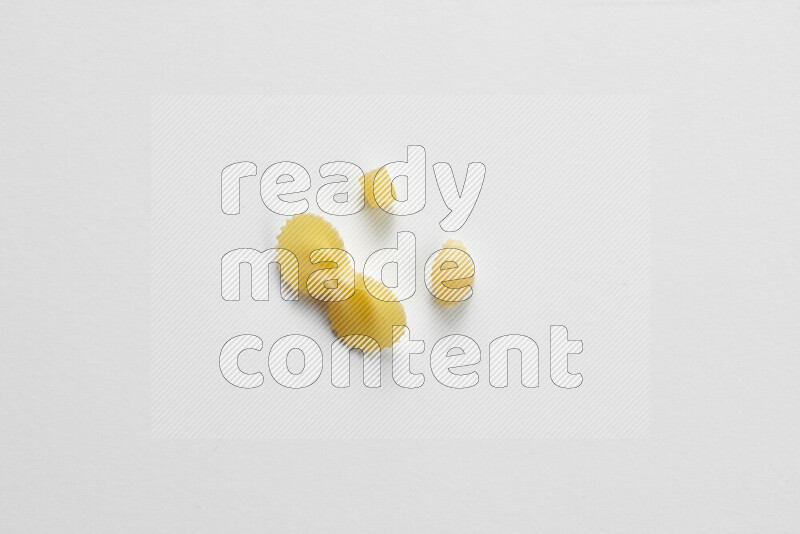 Different pasta types on white background