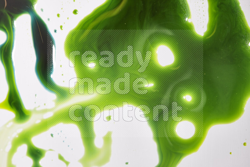 Close-ups of abstract green paint texture in different shapes