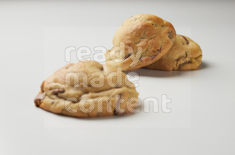 chocolate chip cookies on a white background