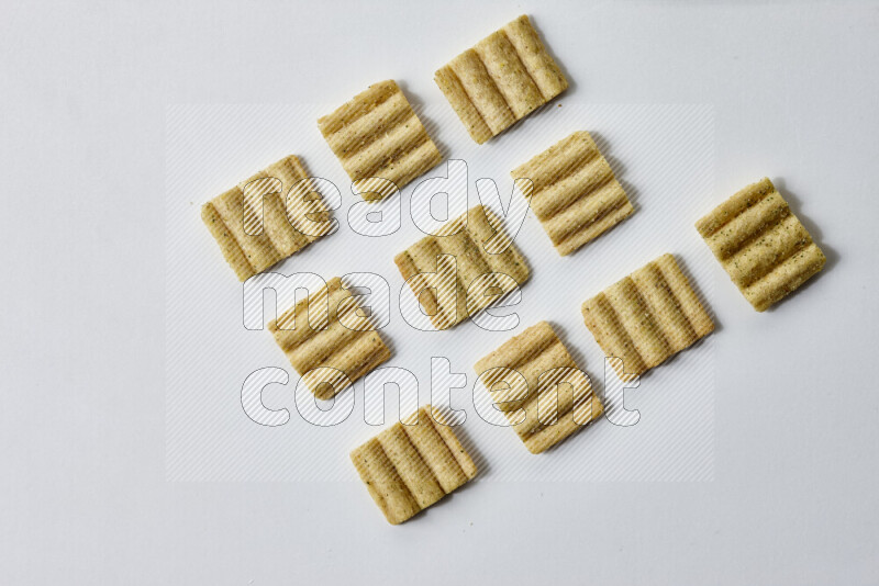 Crackers snacks on white background