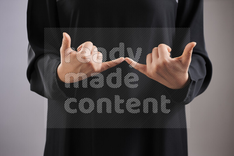 Woman hands gesturing sign language