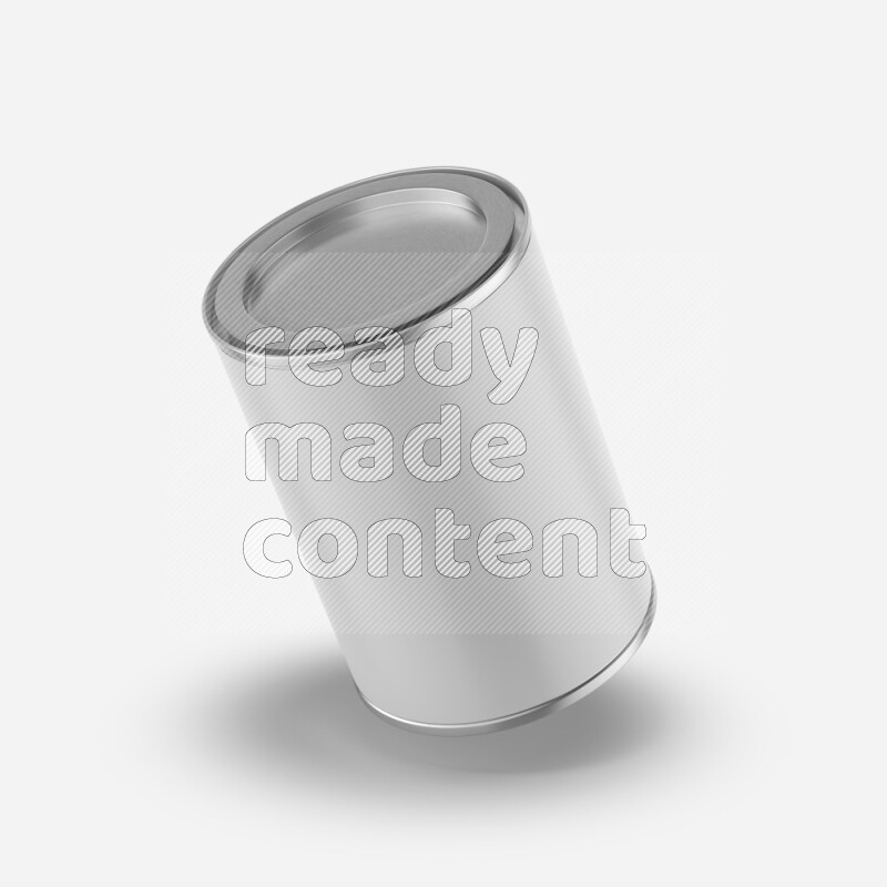 Metal tin can mockup with lever lid and blank label isolated on white background 3d rendering