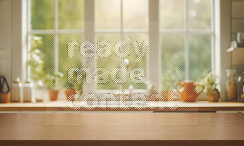 Kitchen tabletop with kitchen view