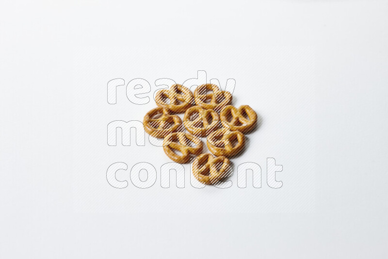 Pretzels snacks on white background