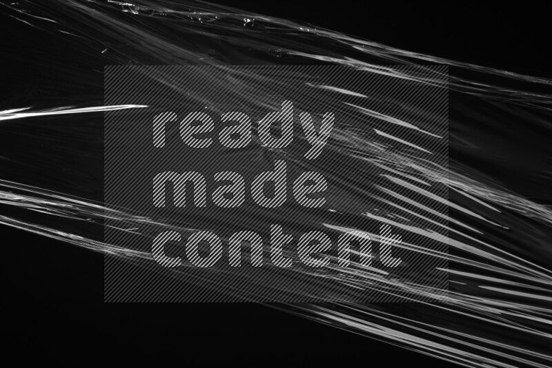 Plastic wrap texture on black background