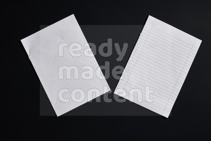 Notebook sheet on black background