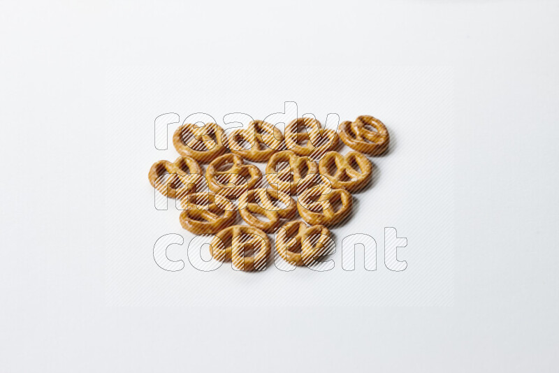 Pretzels snacks on white background