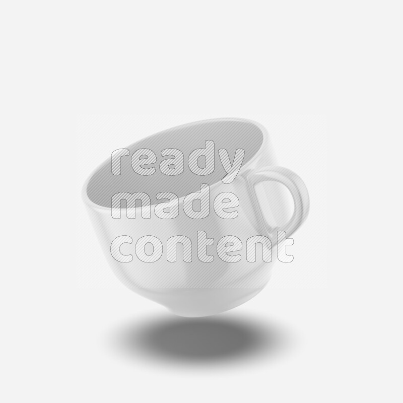 Ceramic glossy mug mockup isolated on white background 3d rendering