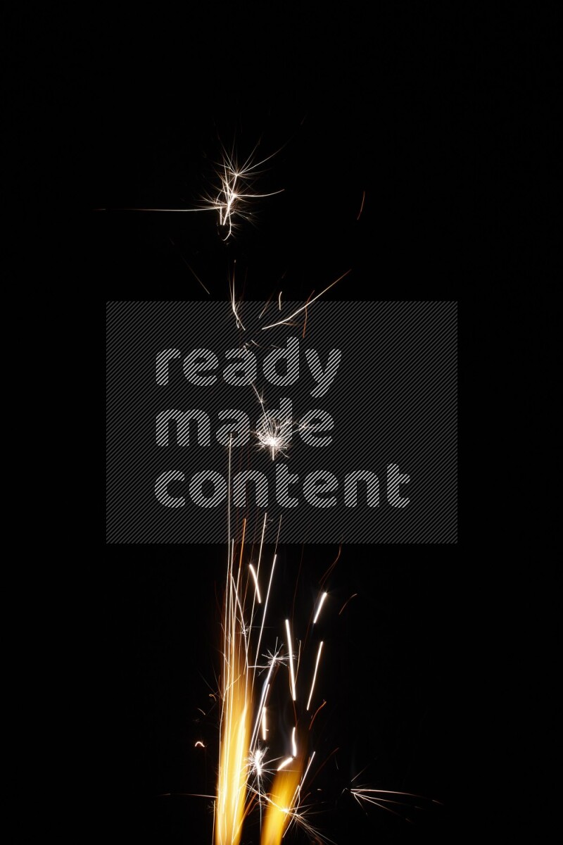 Sparkler candle isolated on black background