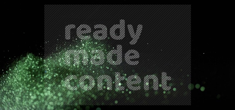 Green glitter powder isolated on black background