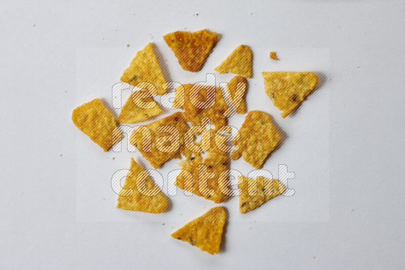Nachos snacks on white background