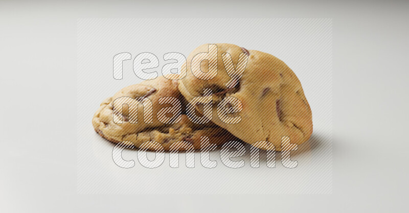 chocolate chip cookies on a white background