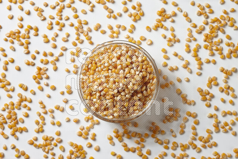 Dry Corn Kernels on white background