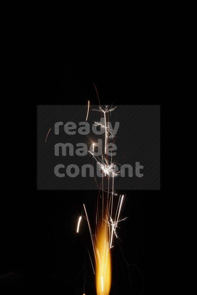 Sparkler candle isolated on black background