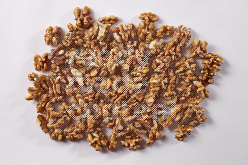 Walnuts on white background
