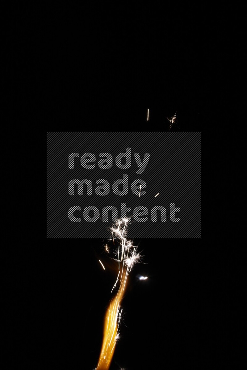 Sparkler candle isolated on black background