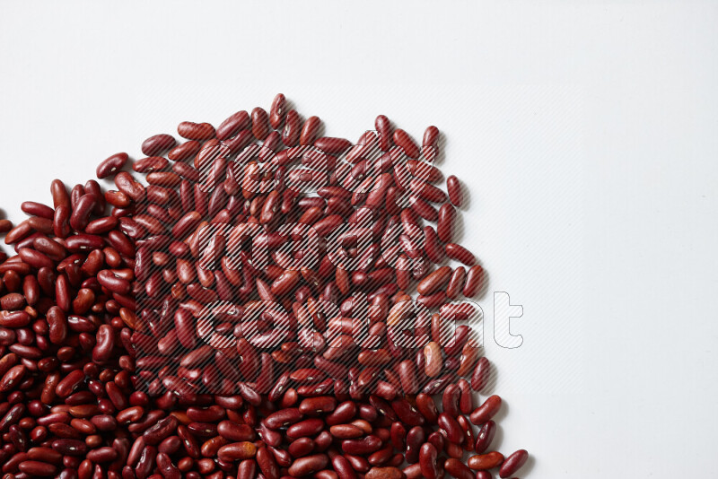 Red kidney beans on white background