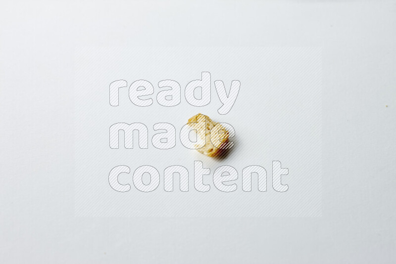 Assorted snacks on white background