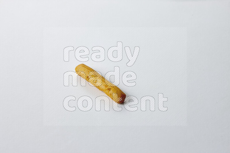 Assorted snacks on white background