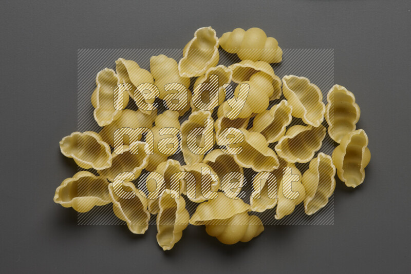 Snails pasta on grey background