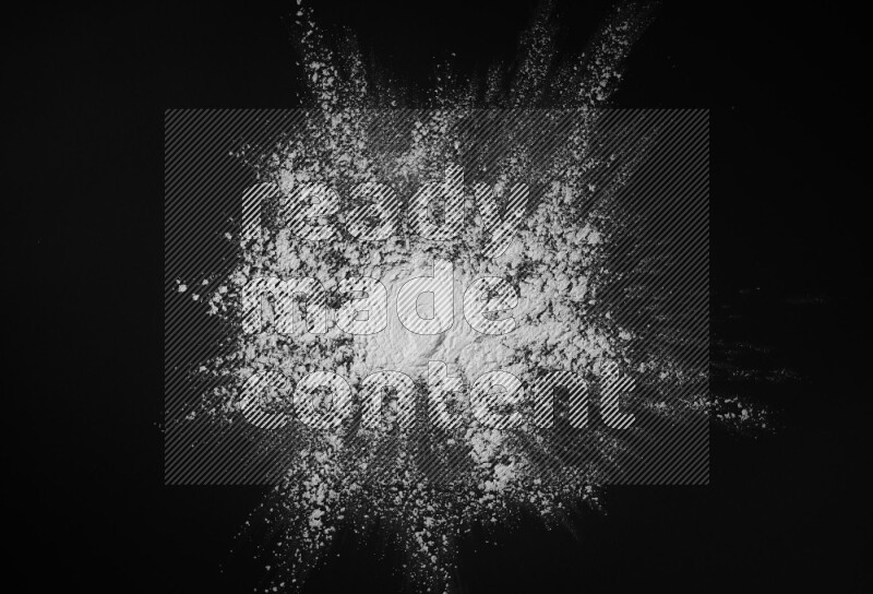 White powder on black background
