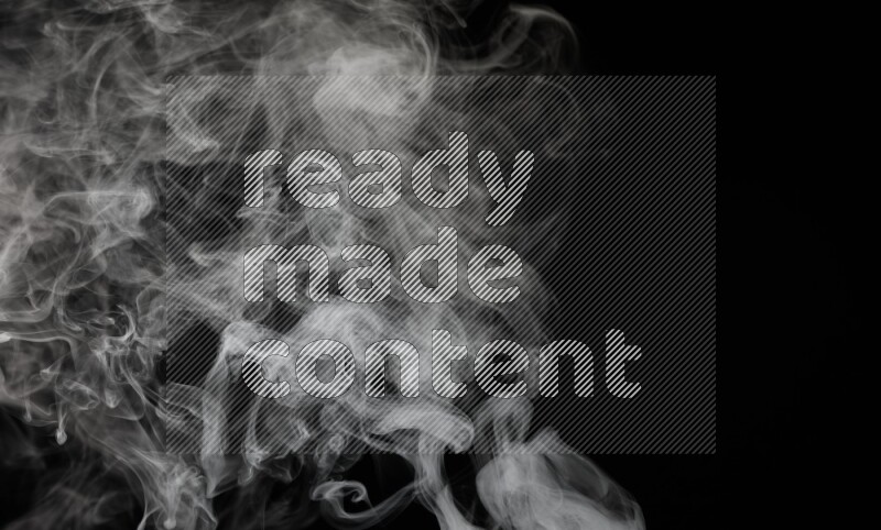 irregular white smoke on black background.