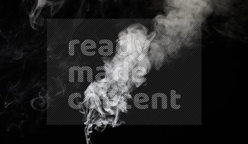 irregular white smoke on black background.