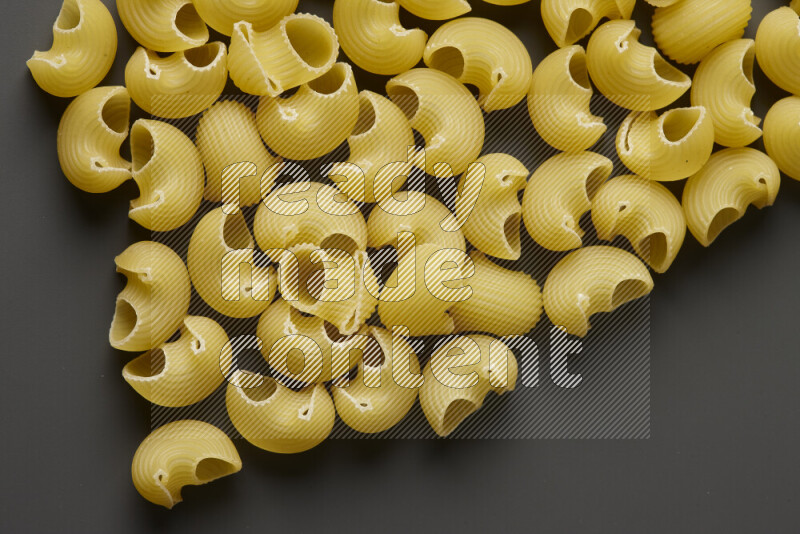 Pipe pasta on grey background