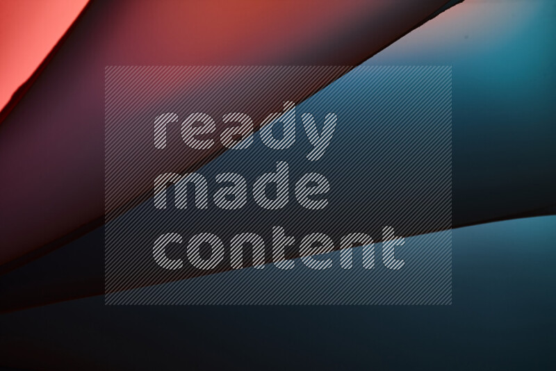 An abstract art piece displaying smooth curves in warm and cold gradients created by colored light