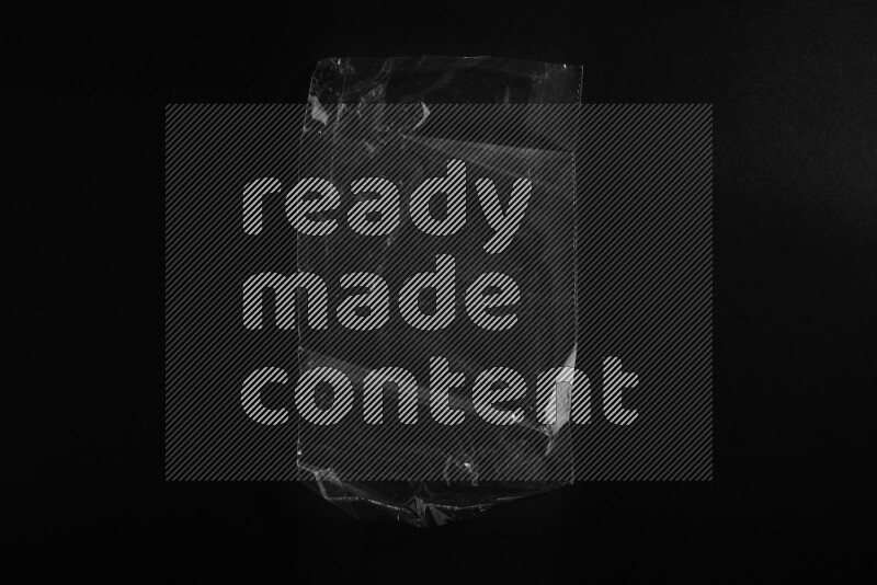 Transparent plastic textures on black background