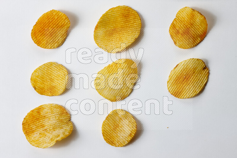 Chips snacks on white background