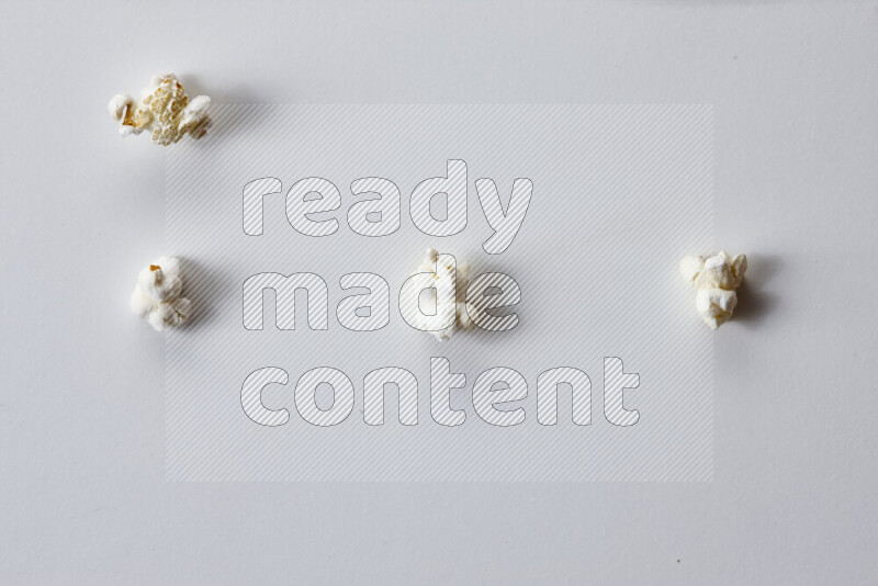Popcorn snacks on white background