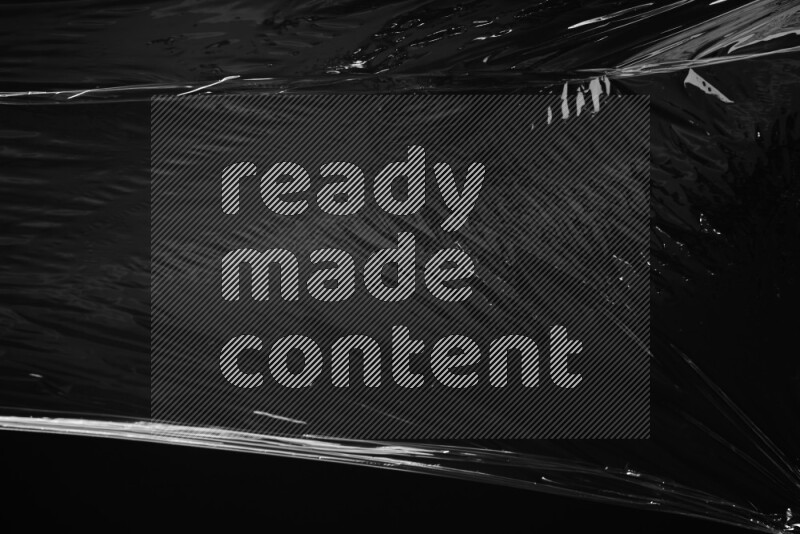 Plastic wrap texture on black background