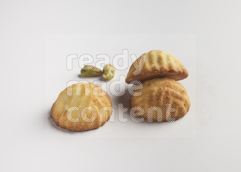 Three Pieces of Maamoul direct on white background