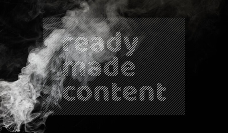 irregular white smoke on black background.