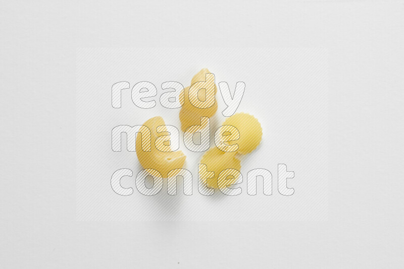Different pasta types on white background