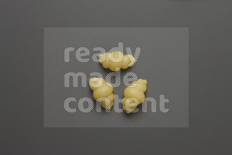 Snails pasta on grey background