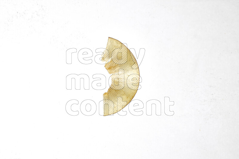 Peach slices on illuminated white background