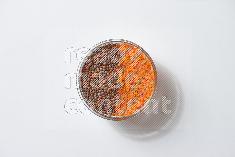Lentils on white background