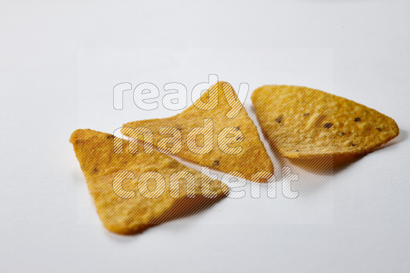 Nachos snacks on white background