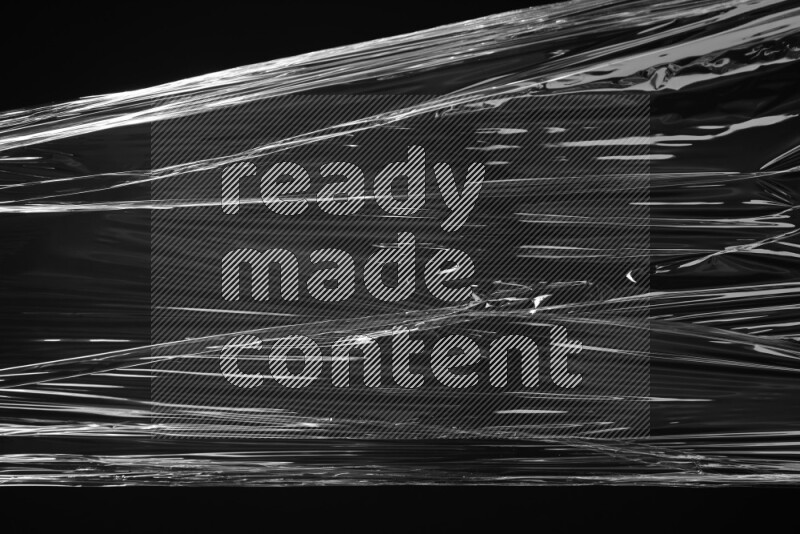 Plastic wrap texture on black background