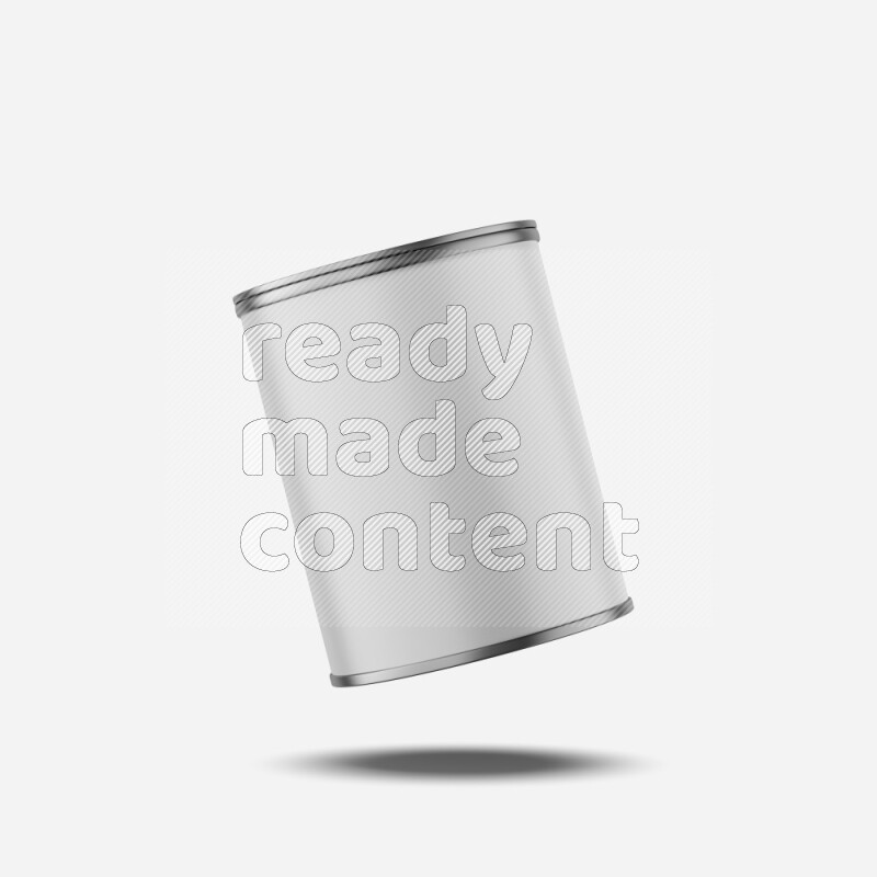 Paper tube mockup with glossy label and metal lid isolated on white background 3d rendering