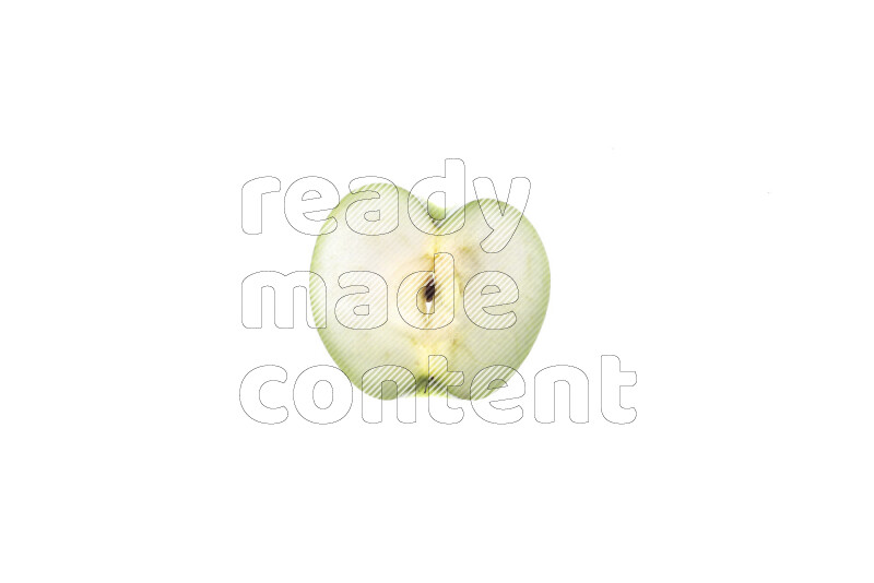 Apple slices on illuminated white background