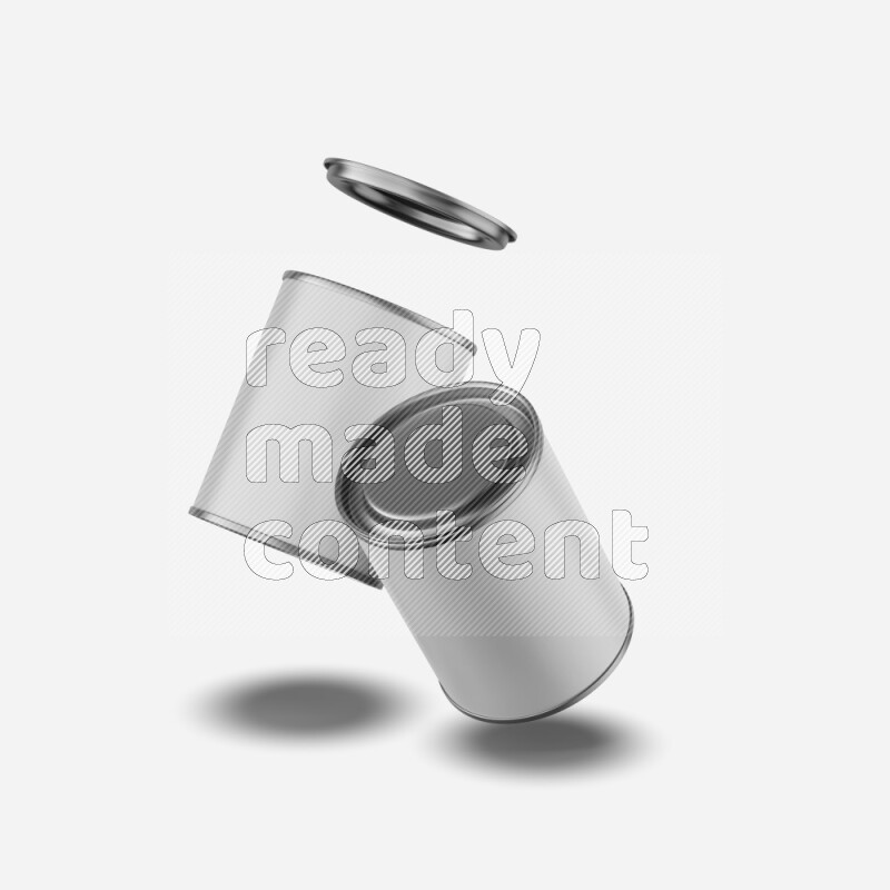 Set of paper tube mockup with glossy label and metal lid isolated on white background 3d rendering