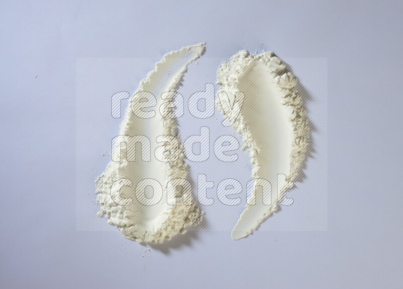 White powder smears on white background
