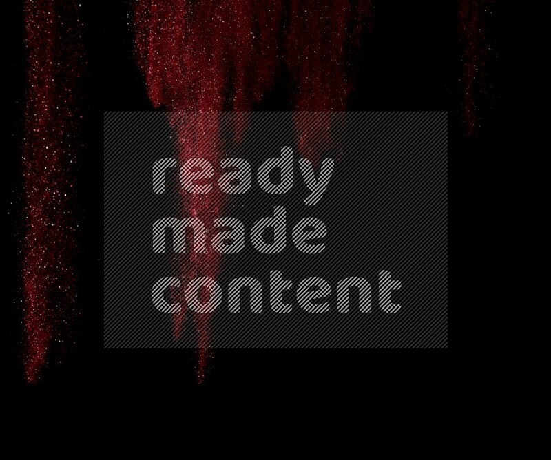 Red glitter powder isolated on black background