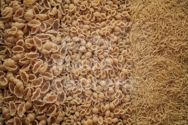 3 types of pasta filling the frame