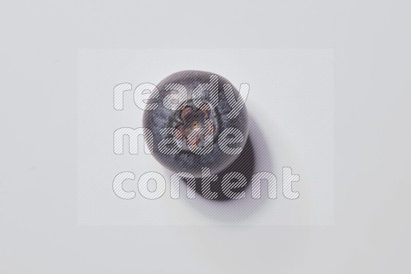 A single blueberry on a white background