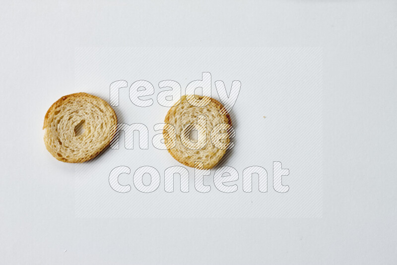 Assorted snacks on white background